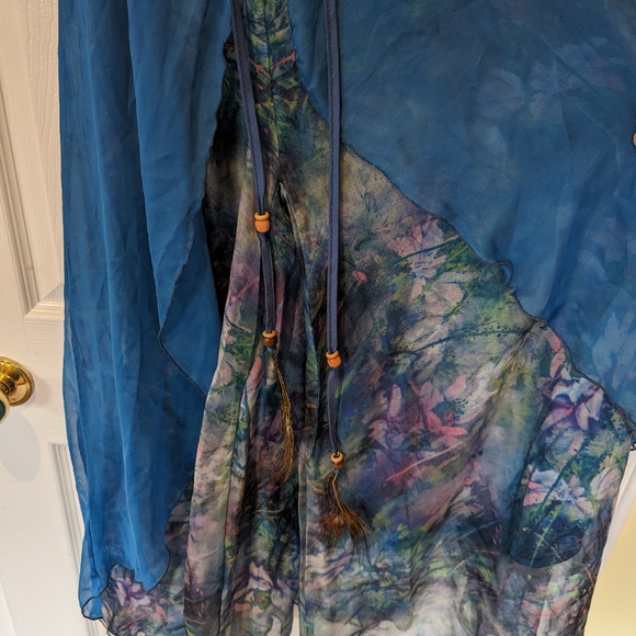 Women's flowy pants, size small in turquoise - Picture 6 of 7